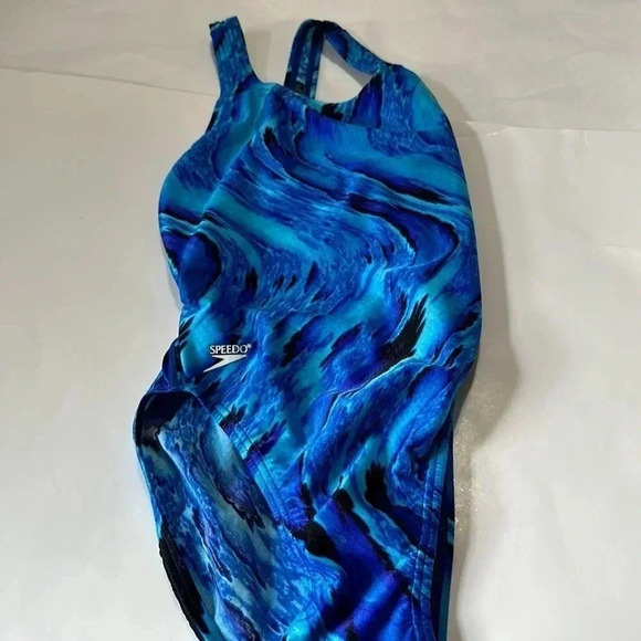 Speedo one piece blue swimsuit size 6 - Picture 6 of 6